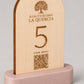 Portanumero Tavolo Azzurro con QR Code Personalizzato | Stand in Legno di Pioppo e Base 3D | Segnatavolo per Agriturismo, Ristorante, Bar