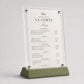 Portamenu in plexiglas intercambiabile. menu holder da Tavolo A5 Elegance – Con Base in Stampa 3D e Pannelli in Acrilico con viti sepolte