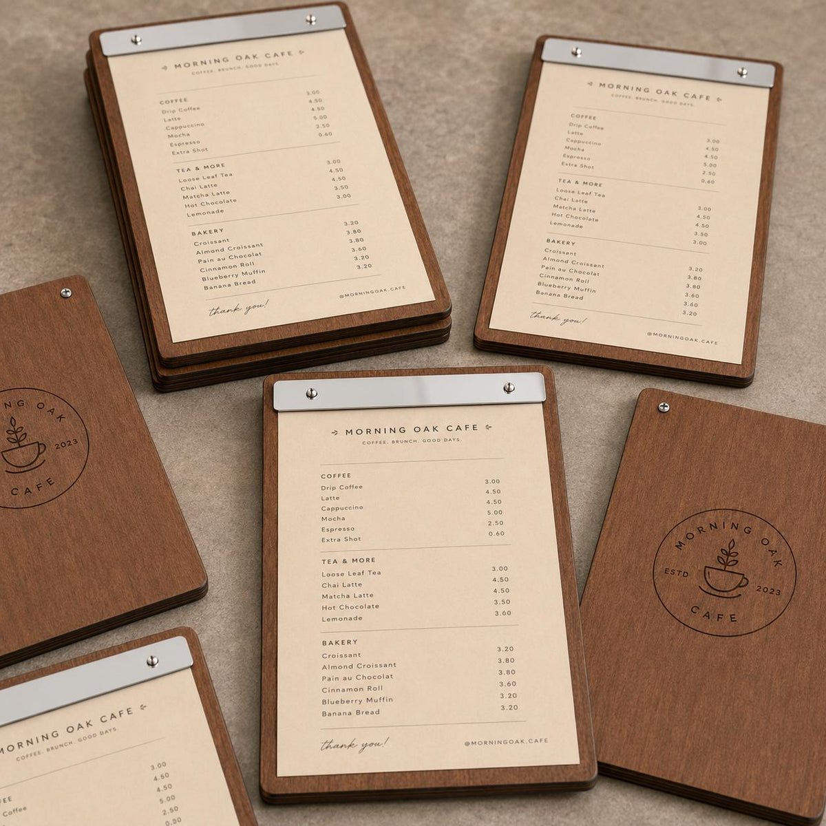 Portamenu tavoletta pioppo color noce in legno bacchetta plexiglas specchiato formato A4 Personalizzato | Menu Ristorante|Copertina incisa