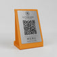 Menu arancione QR Code Personalizzato ScanFrame Stand in Metallo Inciso per Ristorante e Bar Segnatavolo Menu Digitale Display QR 3d