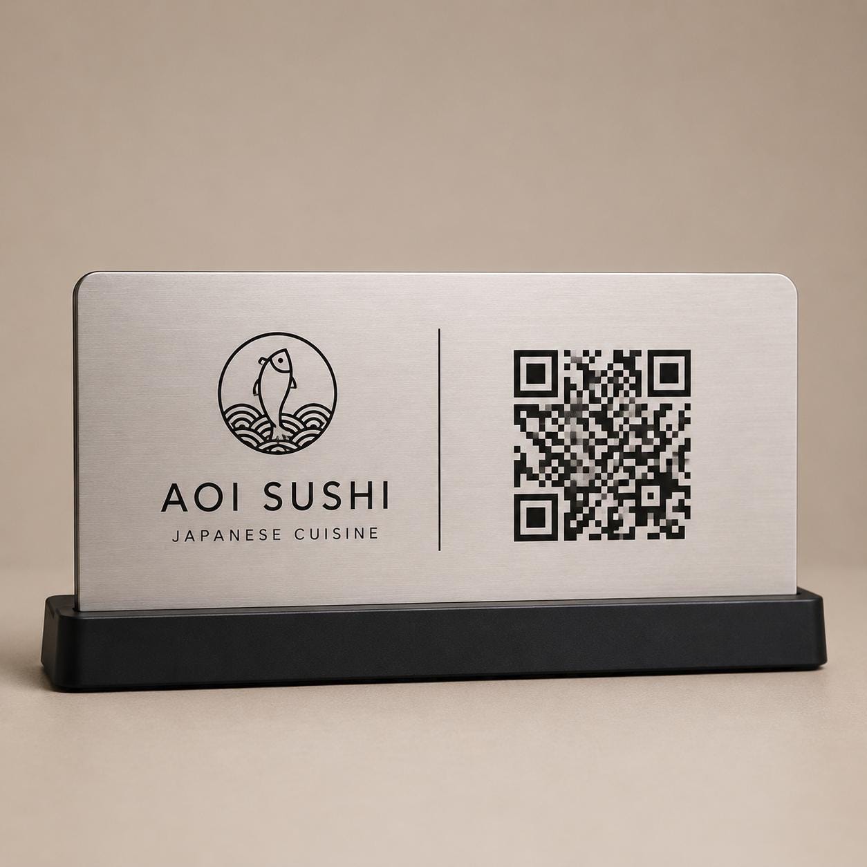 QR Code da tavolo blu abs Personalizzato in Plexiglass Oro e Nero | Segnaposto Ristorante Elegante | Menu Digitale per Tavolo Menu