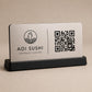 QR Code da tavolo blu abs Personalizzato in Plexiglass Oro e Nero | Segnaposto Ristorante Elegante | Menu Digitale per Tavolo Menu