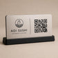 QR Code da tavolo acciaio oro abs Personalizzato in Plexiglass Oro e Nero | Segnaposto Ristorante Elegante | Menu Digitale per Tavolo Menu