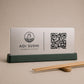 QR Code da tavolo blu abs Personalizzato in Plexiglass Oro e Nero | Segnaposto Ristorante Elegante | Menu Digitale per Tavolo Menu