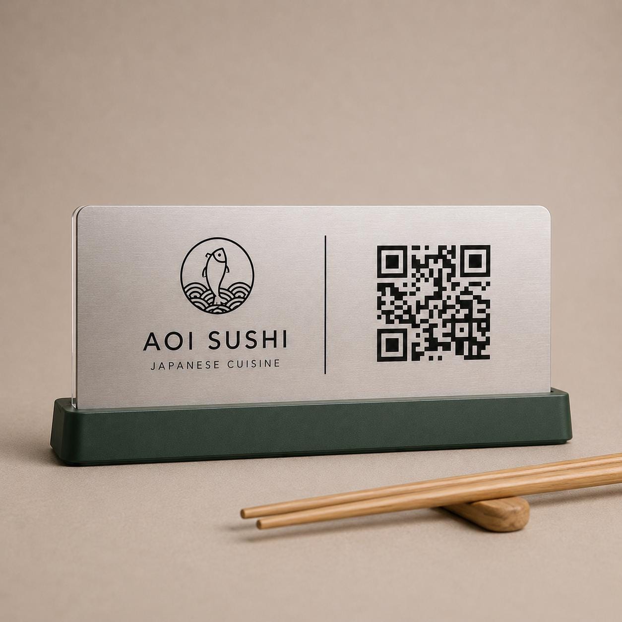 QR Code da tavolo ottone abs Personalizzato in Plexiglass Oro e Nero | Segnaposto Ristorante Elegante | Menu Digitale per Tavolo Menu