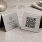 QR Code cavalierino in abs effetto bianco Personalizzato | Segnaposto Ristorante Elegante | Menu Digitale Menu Cavaliere qr