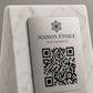 QR Code in pla effetto marmo e bianco Personalizzato | Segnaposto Ristorante Elegante | Menu Digitale Menu Cavaliere qr