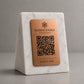 QR Code in pla effetto marmo e bianco Personalizzato | Segnaposto Ristorante Elegante | Menu Digitale Menu Cavaliere qr