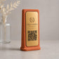 Supporto QR Code Menu Ristorante in PLA Terracotta | Totem da Tavolo Personalizzato con Logo e Targhetta Incisa Laser | WiFi, Menu, Review