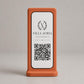 Supporto QR Code Menu Ristorante in PLA Terracotta | Totem da Tavolo Personalizzato con Logo e Targhetta Incisa Laser | WiFi, Menu, Review