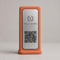Supporto QR Code Menu Ristorante in PLA Terracotta acciaio | Totem da Tavolo Personalizzato con Logo e Targhetta Incisa Laser | WiFi, Menu