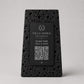 Supporto QR Code Menu Ristorante in PLA effetto pietra vulcanica black | Totem da Tavolo Personalizzato con Logo e Targhetta Incisa Laser