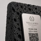 Supporto QR Code Menu Ristorante in PLA effetto pietra vulcanica black | Totem da Tavolo Personalizzato con Logo e Targhetta Incisa Laser