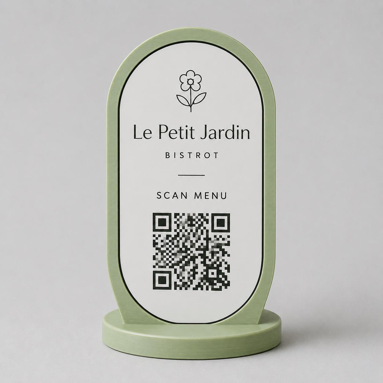 Porta Menu QR Code linea POP Bistrò Arancio Pesca Personalizzato per Ristorante e Bar Segnatavolo Menu Digitale Display QR 3d