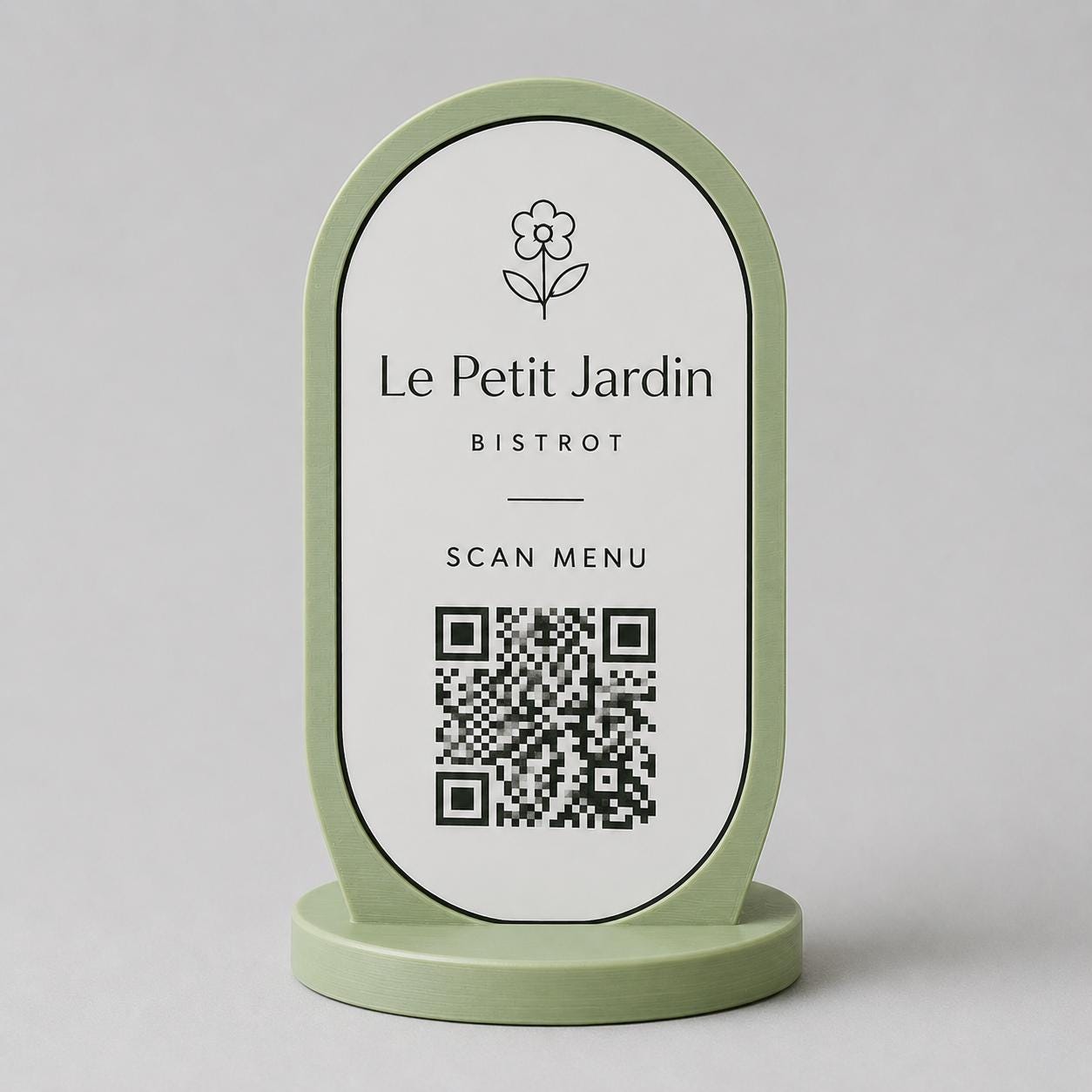 Porta Menu QR Code linea POP Bistrò Rosa confetto Personalizzato per Ristorante e Bar Segnatavolo Menu Digitale Display QR 3d