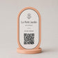 Porta Menu QR Code linea POP Bistrò Rosa confetto Personalizzato per Ristorante e Bar Segnatavolo Menu Digitale Display QR 3d