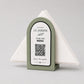 Portatovaglioli QR Code linea POP Bistrò Rosa confetto Personalizzato per Ristorante e Bar Segnatavolo Menu Digitale Display QR 3d