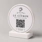 stand tondo QR Code linea POP Bistrò azzurro pastello Personalizzato per Ristorante e Bar Segnatavolo Menu Digitale Display QR 3d