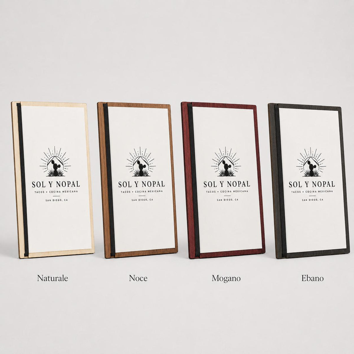 Portamenu in Legno con Elastico Personalizzato | Tavoletta Portamenu Minimal per Ristorante e Pub, Portablocco Listino Prezzi Moderno