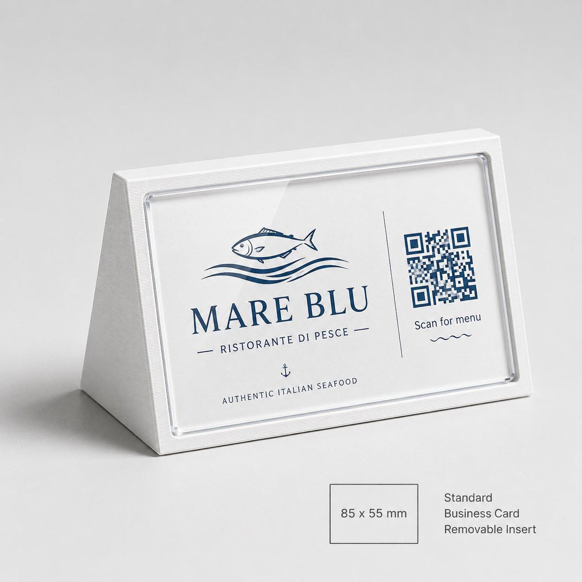 Porta QR Code da Tavolo nero qr code intercambiabile per Ristoranti | Supporto Biglietto da Visita Personalizzabile | Espositore Menu QR