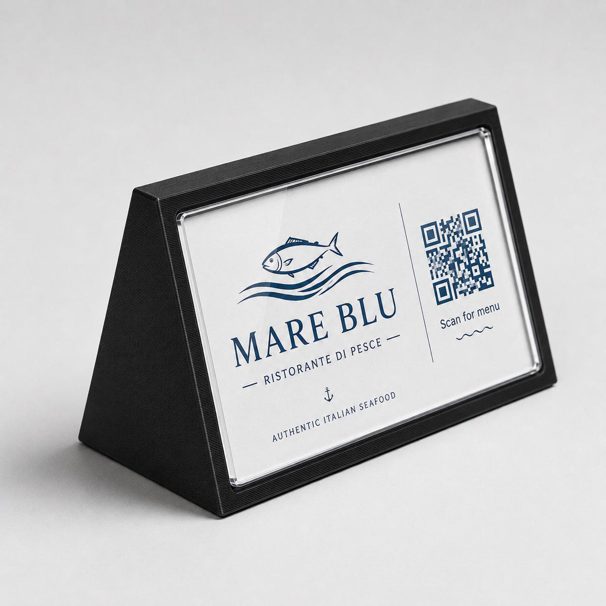 Porta QR Code da Tavolo per Ristoranti | Supporto Biglietto da Visita Personalizzabile | Espositore Menu QR in Stampa 3D con Plexiglass