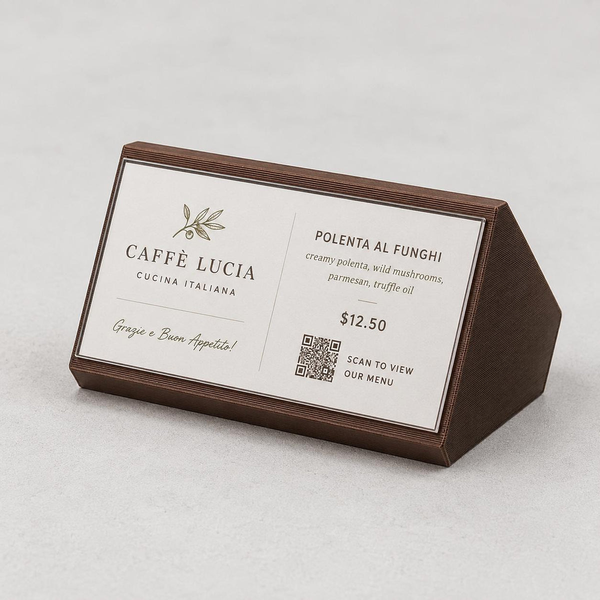Display QR Code Tavolo qr code intercambiabile per Ristoranti | Supporto Biglietto Visita Personalizzabile| Espositore Menu QR