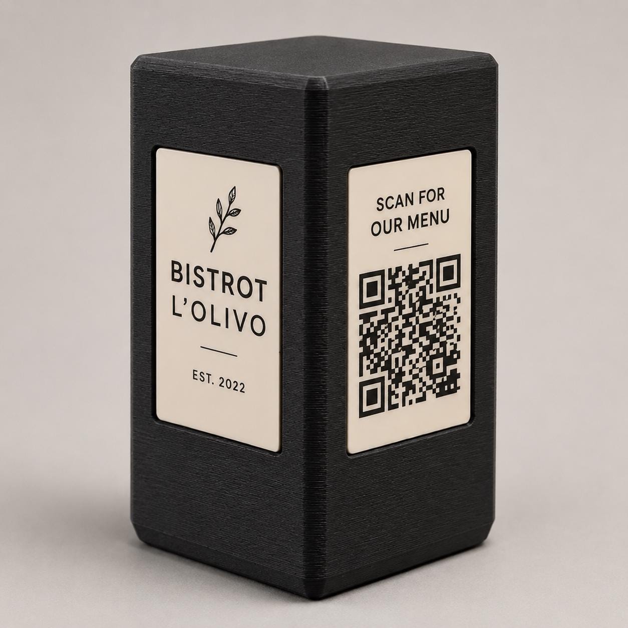 Totem QR Code linea POP verde salvia Personalizzato per Ristorante e Bar Segnatavolo Menu Digitale Display QR 3d