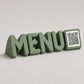 Scritta menu 3d qr code Linea TYPOGRAFY rosa Personalizzato per Ristorante e Bar Segnatavolo Menu Digitale Display QR 3d