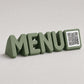 Scritta menu 3d qr code Linea TYPOGRAFY Personalizzato per Ristorante e Bar Segnatavolo Menu Digitale Display QR 3d