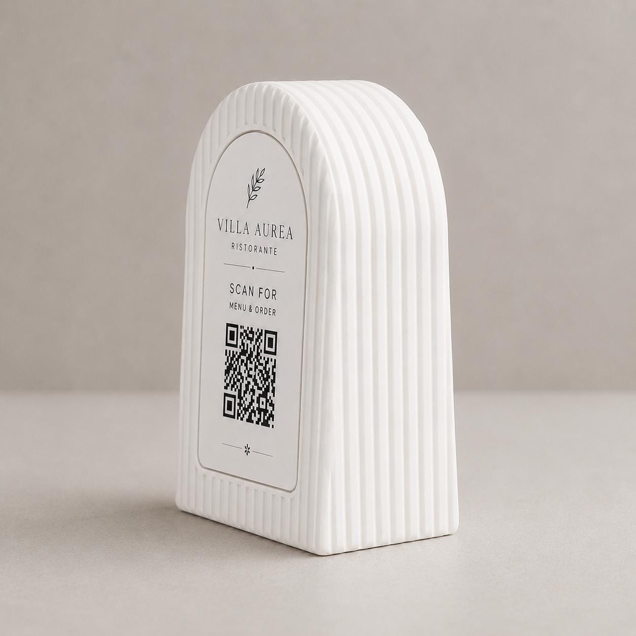 Qr code Linea japandi azzurro Espositore Menu QR Code in Stampa 3D e Lastra Incisa al Laser – Linea Japandi Minimal