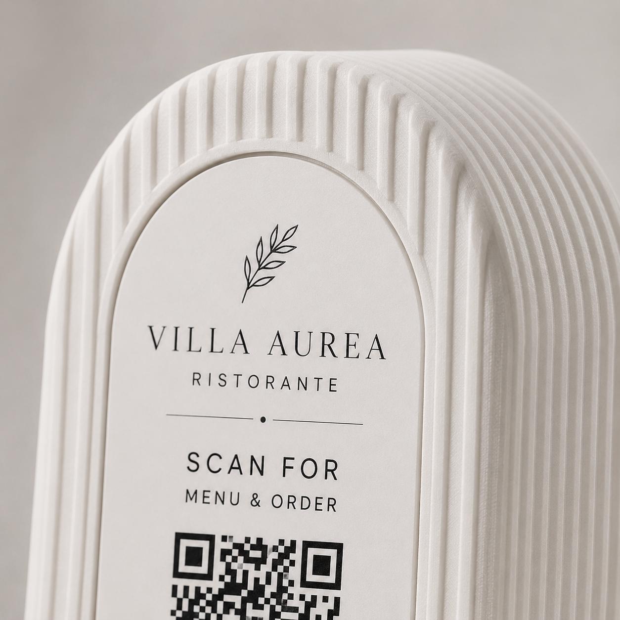 Qr code Linea japandi boho black matte Espositore Menu QR Code in Stampa 3D e Lastra Incisa al Laser – Linea Japandi Minimal