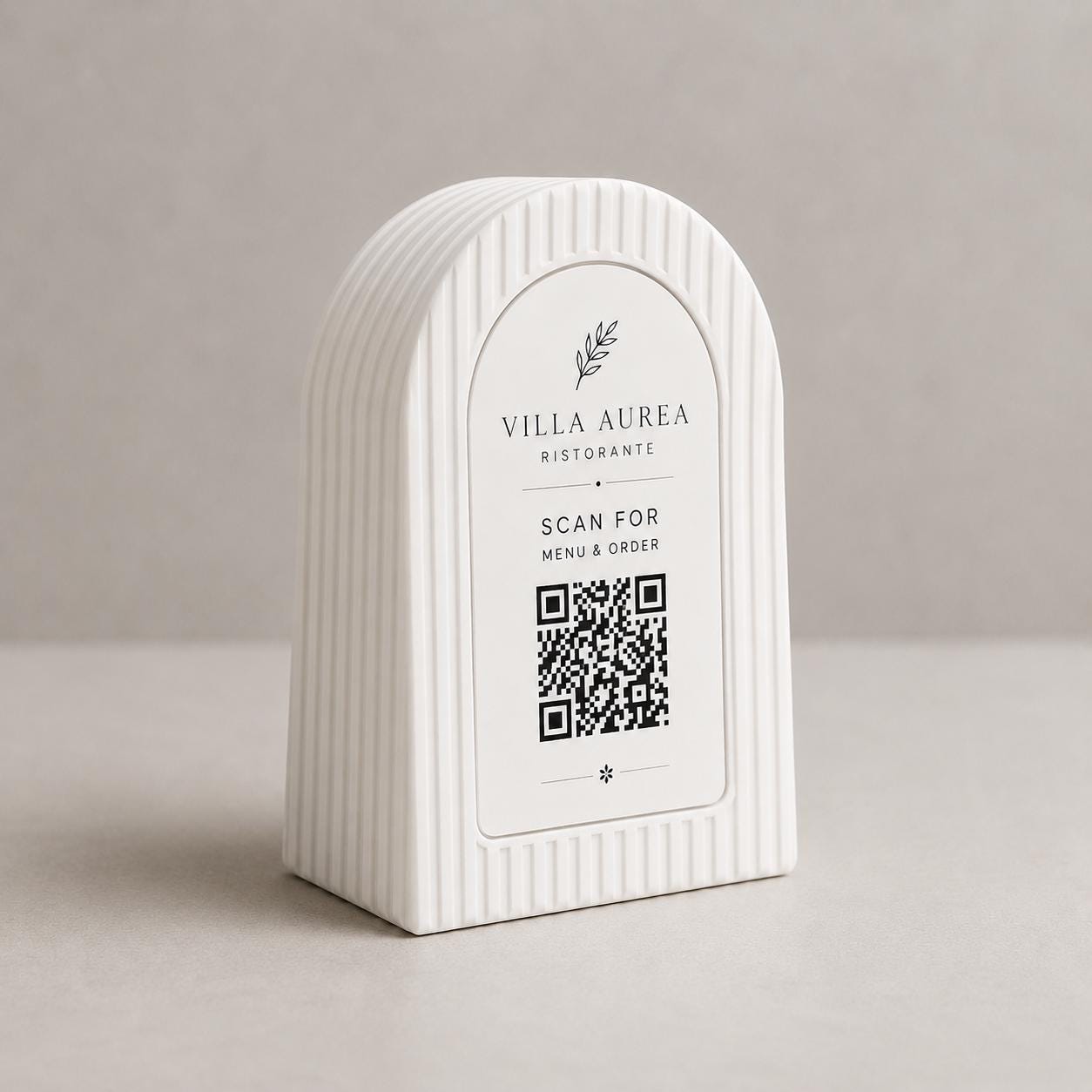 Qr code Linea japandi azzurro Espositore Menu QR Code in Stampa 3D e Lastra Incisa al Laser – Linea Japandi Minimal