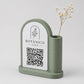 Centrotavola vasetto portafiori con QR Code per caffetterie bianco per bar pasticceria bakery floreale qr code boho design