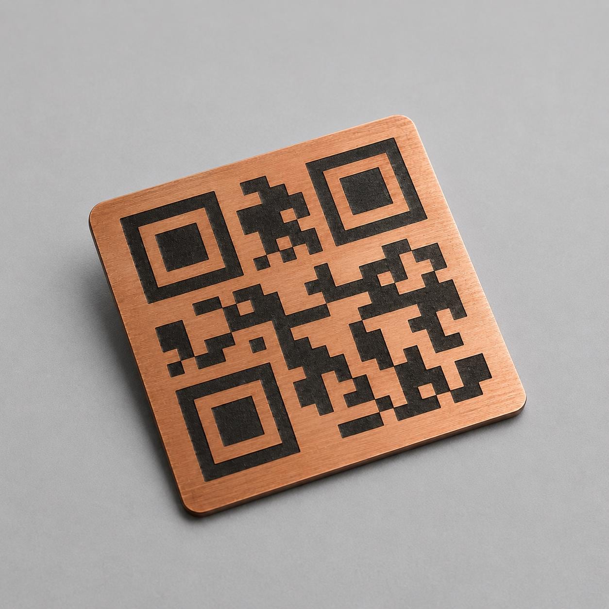 QR Code quadrato in abs effeto rame Personalizzato | Segnaposto Ristorante Elegante | Menu Digitale Menu qr