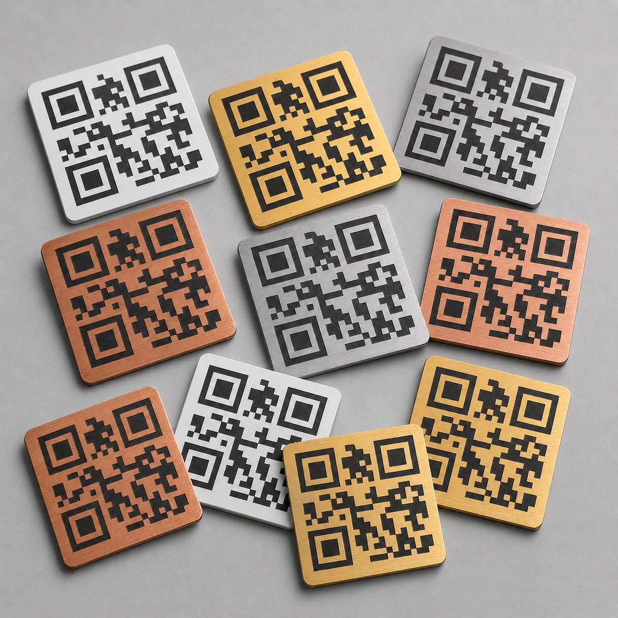 QR Code quadrato in abs effetto acciaio Personalizzato | Segnaposto Ristorante Elegante | Menu Digitale Menu Cavaliere qr