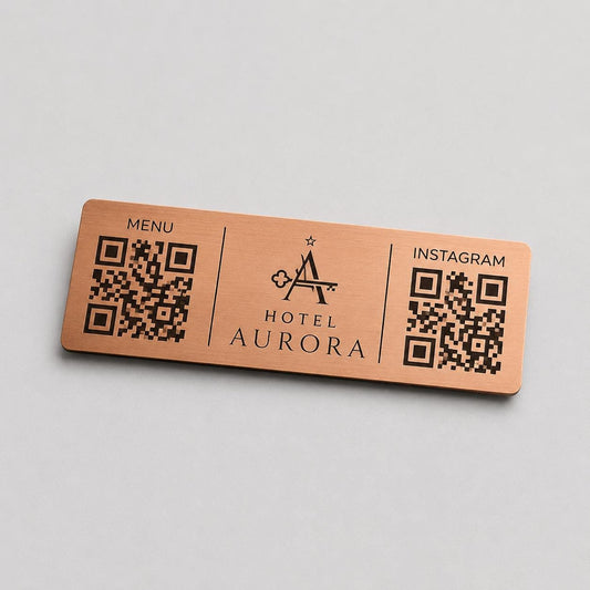 QR Code rettangolare in abs effetto rame Personalizzato | Segnaposto Ristorante Elegante | Menu Digitale Menu qr
