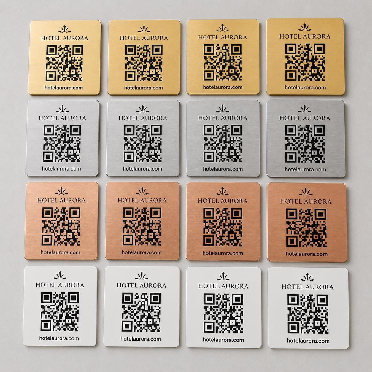 QR Code etichetta con logo in abs colore rame Personalizzato | Segnaposto Ristorante Elegante | Menu Digitale Menu qr