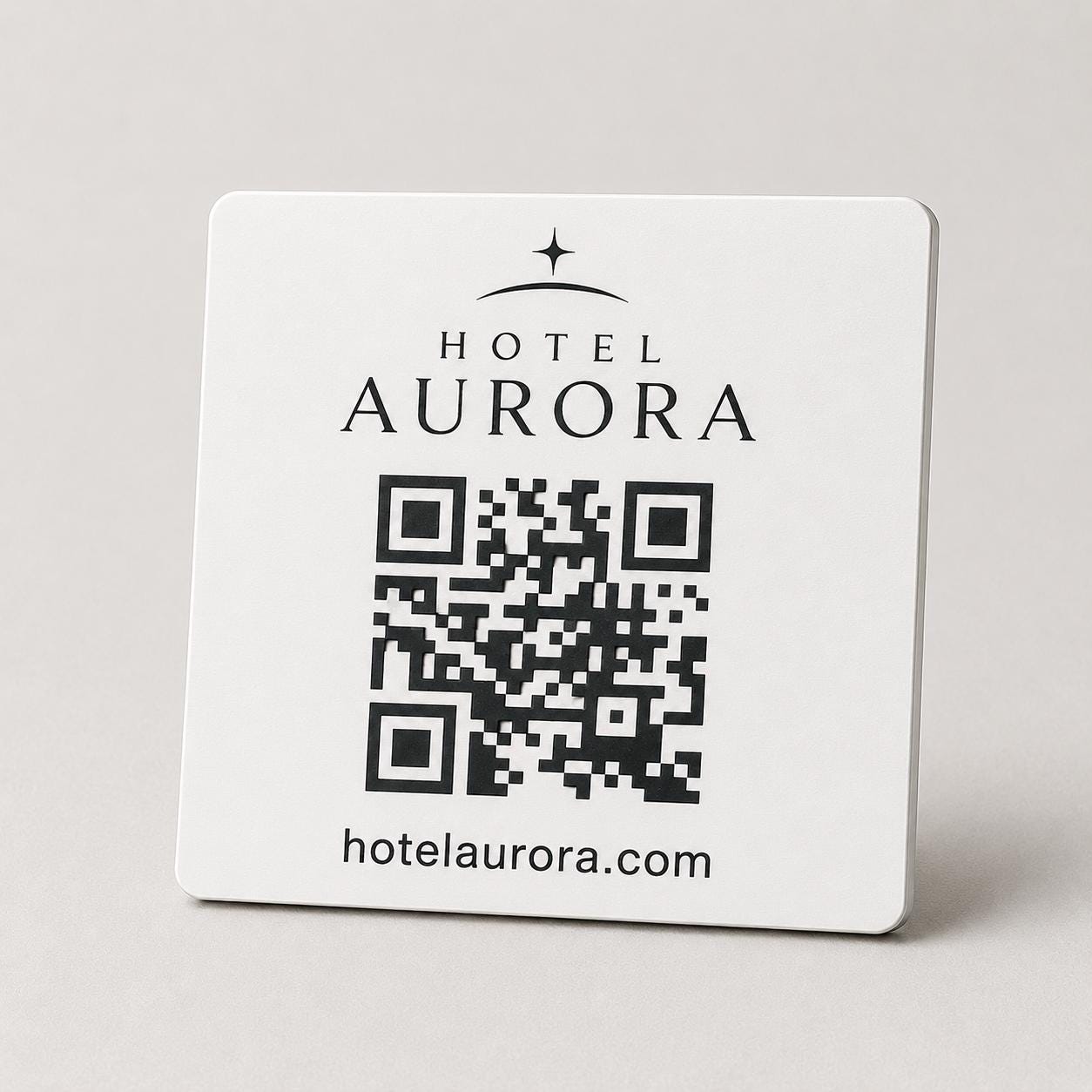 QR Code etichetta con logo in abs colore acciaio Personalizzato | Segnaposto Ristorante Elegante | Menu Digitale Menu qr