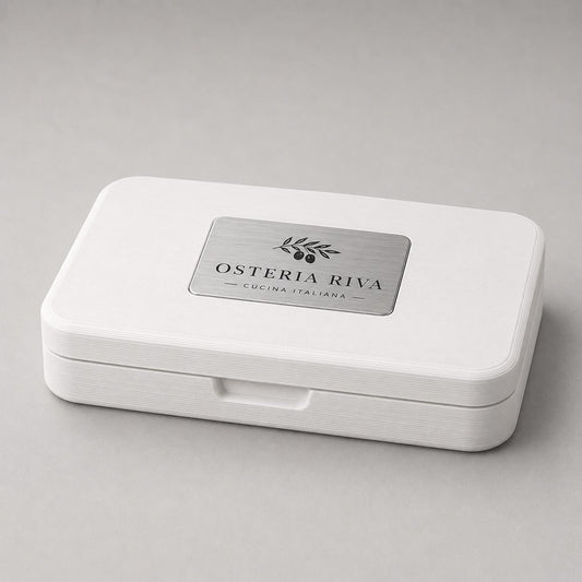 Scatolina Check Presenter porta conto white personalizzato Ristorante in Stampa 3D con Targhetta |Moderno per Ristoranti bar | bill holder