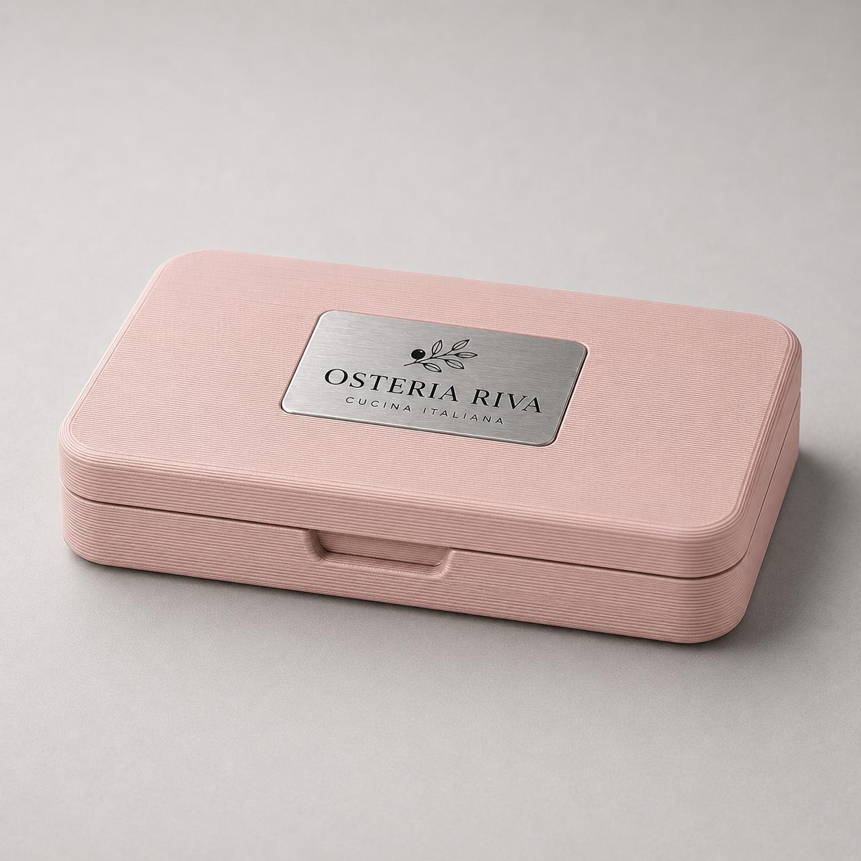 Scatolina Check Presenter porta conto white personalizzato Ristorante in Stampa 3D con Targhetta |Moderno per Ristoranti bar | bill holder