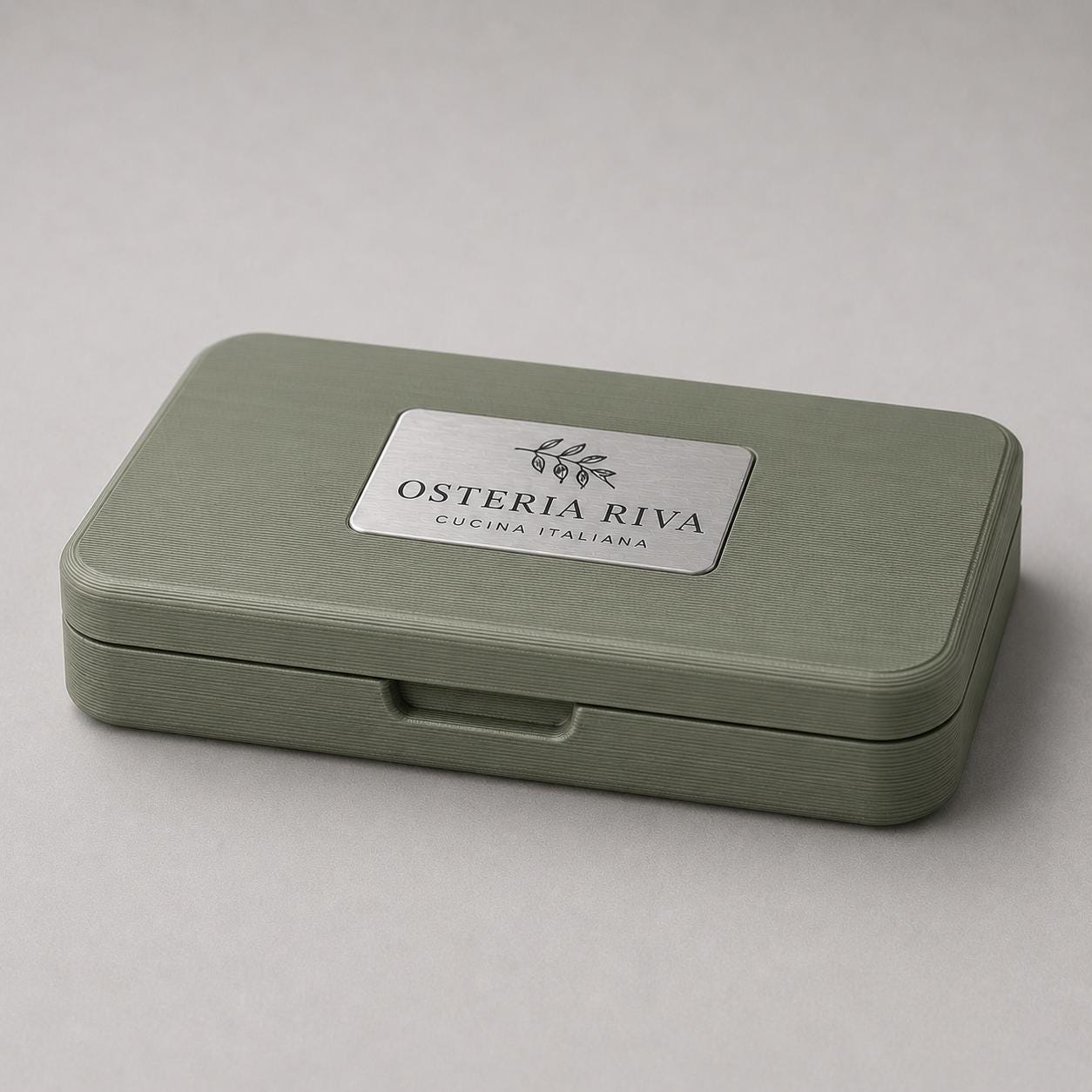 Scatolina Check Presenter porta conto verde personalizzato Ristorante in Stampa 3D con Targhetta |Moderno per Ristoranti bar | bill holder