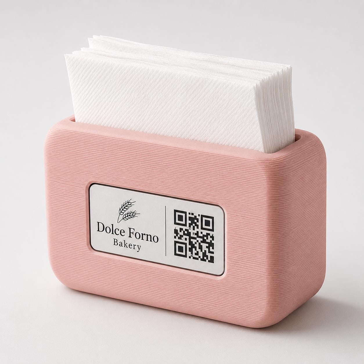 Portatovaglioli dual use QR Code linea POP Bistrò azzurro Personalizzato per Ristorante e Bar Segnatavolo Menu Digitale Display QR 3d