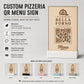 qr code in legno e base in 3d in plastica con basetta per caffetterie bar pasticceria bakery floreale qr code design rustico moderno