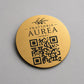 Targa rotonda personalizzata con codice QR per menu contactless - Ristoranti, hotel, bar - Collegamento a Instagram, Facebook, acciaio abs