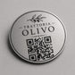 Targa rotonda personalizzata con codice QR per menu contactless - Ristoranti, hotel, bar - Collegamento a Instagram, Facebook, acciaio abs