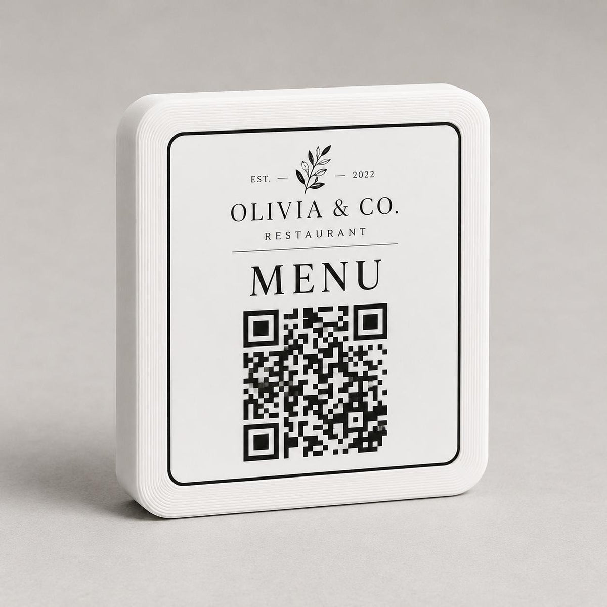 Basetta quadrata 7x7x1,5cm in plastica menu fai da te Porta Menu e Segnatavolo Personalizzato in Stampa 3D per menu contactless