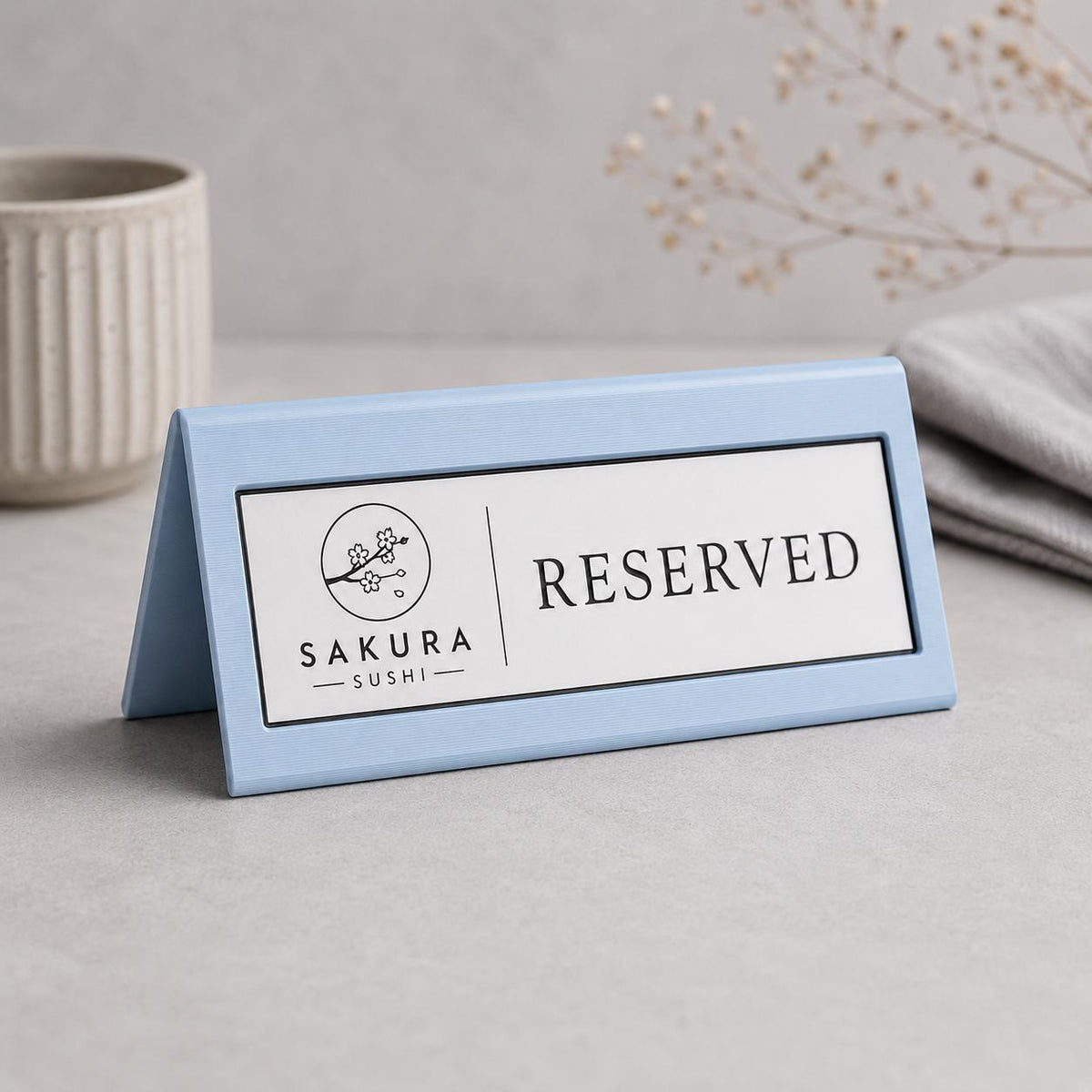 Reserved cavaliere Personalizzato | Cartello Tavolo Riservato in Stampa 3D con Targhetta Rowmark Incisa | Table Sign per Ristoranti, hotel