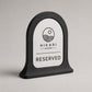 Reserved sign pop nero Personalizzato | Cartello Tavolo Riservato in Stampa 3D con Targhetta Rowmark Incisa | Table Sign per Ristoranti