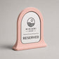 Reserved sign pop nero Personalizzato | Cartello Tavolo Riservato in Stampa 3D con Targhetta Rowmark Incisa | Table Sign per Ristoranti