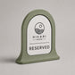 Reserved pop verde Personalizzato | Cartello Tavolo Riservato in Stampa 3D con Targhetta Rowmark Incisa | Table Sign per Ristoranti